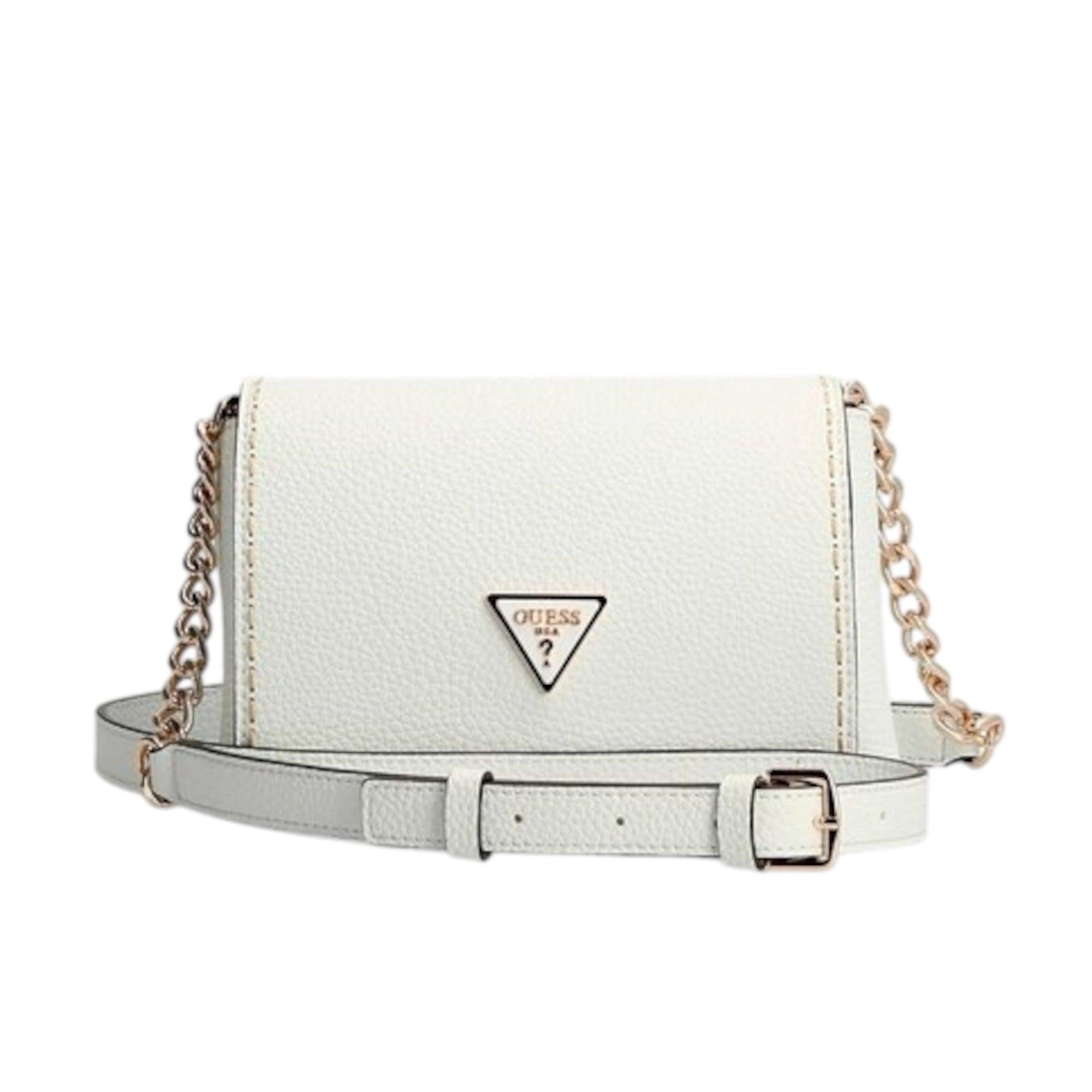 Guess Downtown Chic Mini Handbag — Luxury White Synthetic Leather Bag for Women.